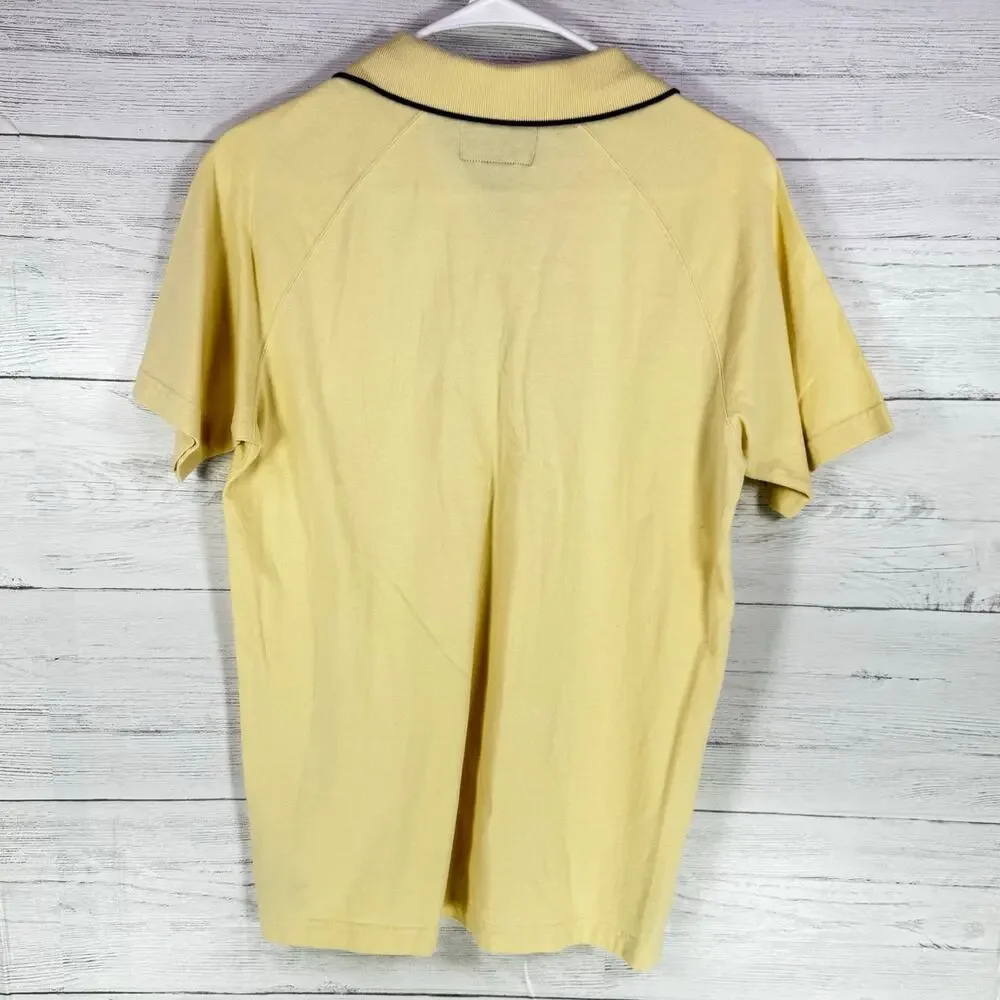 VTG Abercrombie Fitch Y2K men small logo muscle yellow gorpcore grunge polo usa - Picture 2 of 6